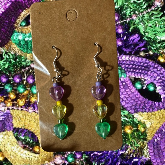 Mardi Gras Handmade Earrings - Picture 2 of 5